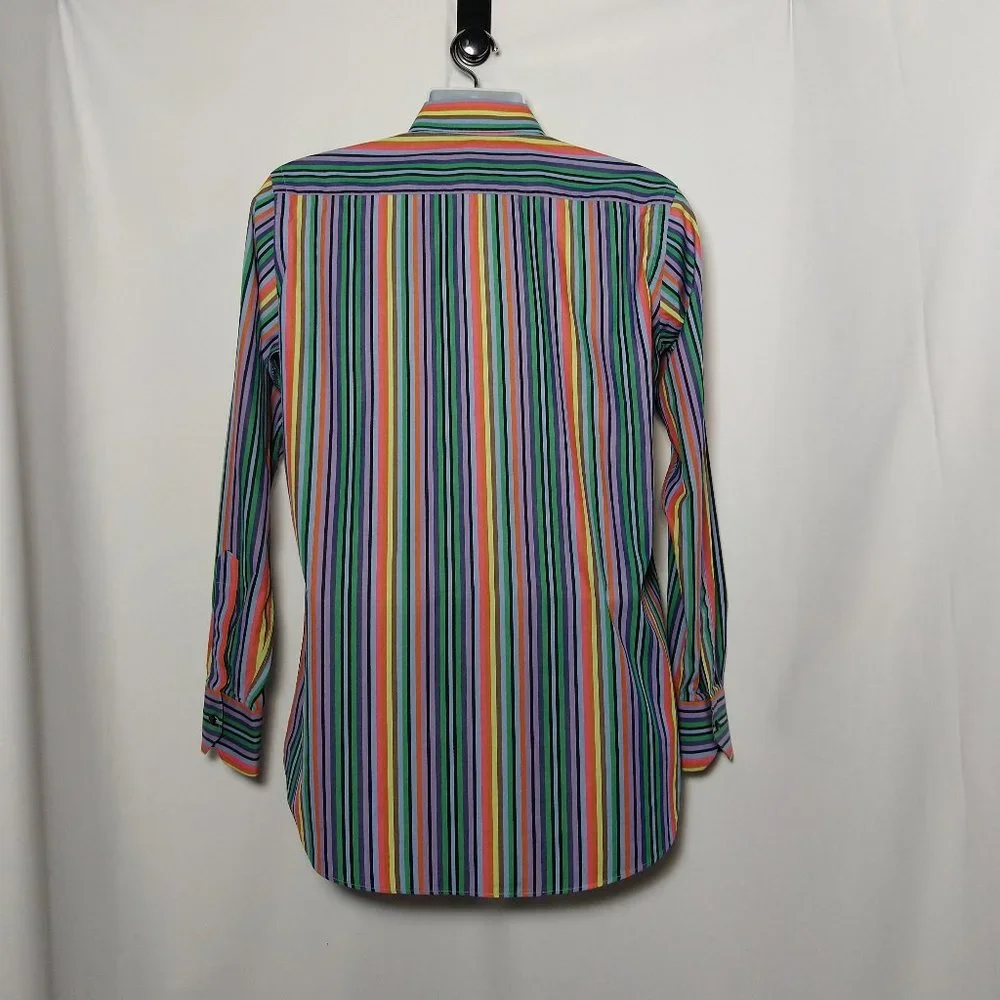 Etro Size 39 Multi Color Stripe Shirt Italy Exc - Picture 2 of 4